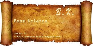 Basz Koletta névjegykártya